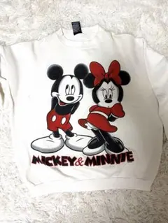 ミッキー＆ミニー スウェット トレーナー 古着 ディズニー ビッグプリント