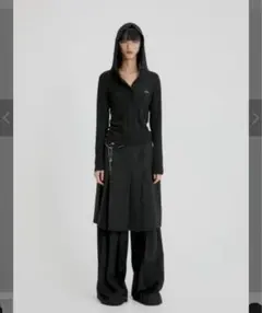 美品 MAISON SPECIAL ツイストプリーツコンパクトシャツ ブラック 