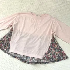 【新品タグ付】ペアマノン 長袖チュニック 120 花柄×ピンク シャンティアード