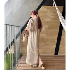 Acka original natural puff one-piece リネンのサムネイル