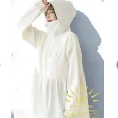 【人気】coca UVカットギャザーパーカー　ベージュ