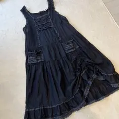 ピンクハウス フリルたくし上げエプロンドレス　ダブリエ