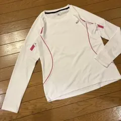ASICS ホワイト スポーツ 長袖 Tシャツ レディースM