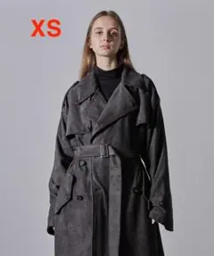 【CLEL】ダブルテックフェード トレンチコート チャコールグレー XS