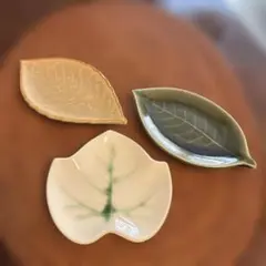 葉っぱ型 小皿 5枚セット 陶器 グリーン - メルカリ