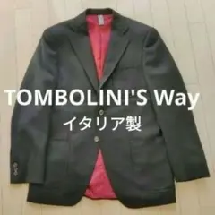 50 秋冬 スペシャル特価！イタリア製「トンボリーニ」スーツ♪ネイビー ストライプ♪フランネル生地・ウール100％♪サイズ50(Ｌ)