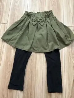 オリーブグリーン スカートレギンス 130