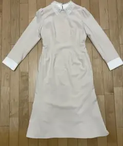 セルフォード　刺繍 カラー タイトワンピース　36 ベージュ