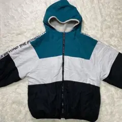 フード付きカラーブロックジャケット