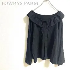 【ローリーズファーム】フリルカラーブラウス リネン混 体型カバー F