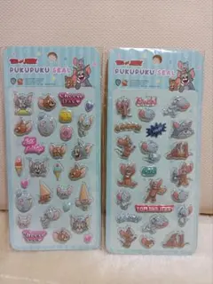 トムとジェリー　ぷくぷくシール　ぷっくりシール　2枚セット