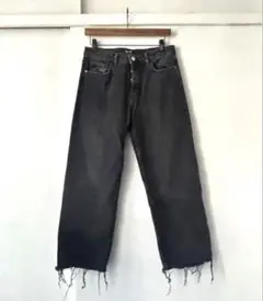 ザラ zara ワイドストレートブラックデニム　40