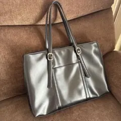 AOKI LES MUES 黒 合成皮革 就活　新入社員　ビジネスバッグ