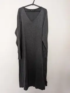 AMERICAN HOLIC ダークグレー Vネック ニットワンピース M