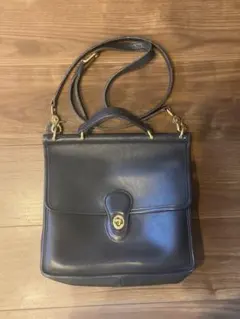 オールドコーチ ショルダーバッグ ターンロック グラブタンレザー ブラック