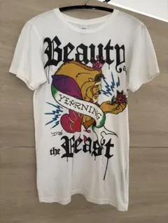 希少☆エドハーディ×ディズニー Ｔシャツ 東京ディズニーシー×エドハーディー コラボTシャツ 美女と野獣 メンズS