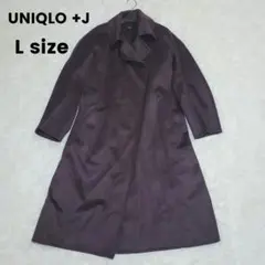 ユニクロ ジルサンダー カシミヤ混 ラップロングコート ブラウン +J