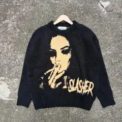 【新品】スモーカーニットセーター【ブラック】XL