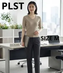 PLST プラステ リネンブレンド2WAYリブニット M 半袖 サマーニットのサムネイル