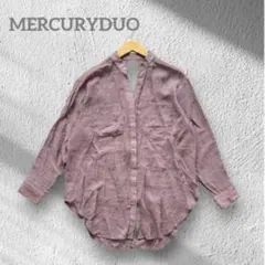 MERCURYDUO シアーシャツ　くすみピンク　長袖　リボン　バックデザインのサムネイル