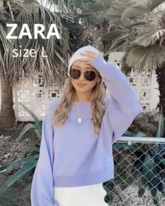 ZARA ザラ クロップド スウェット トレーナー 裏起毛 プルオーバー L