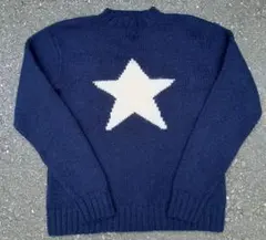 大人気 90s ! ラルフローレン ワンスター ハンドニット ネイビー