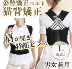Lサイズ　猫背矯正 姿勢サポーター 背筋ベルト 男女兼用