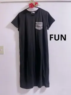 FUN ロングワンピース 半袖 ポケット付き