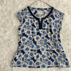 LAURA ASHLEY WEEKEND 花柄ブラウス フレンチスリーブ　M相当