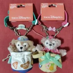 ダッフィー シェリーメイ ぬいぐるみ付き ネックストラップ (難あり)