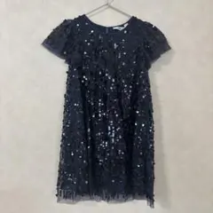 H&M スパンコールドレス ネイビー 140のサムネイル