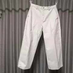 RUUBON ホワイト デニムパンツ ワイドパンツ