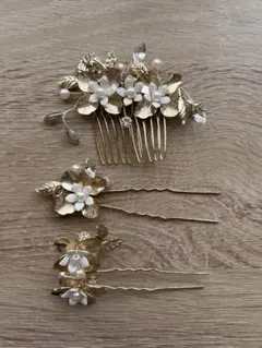 ゴールド花モチーフヘッドドレスセット