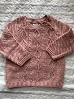H&M ケーブルニット ピンクセーター 80