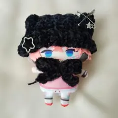 〚黒〛にじぱぺっと ネコ耳ニット帽＆リボンマフラーセット ぱぺ服 ハンドメイド