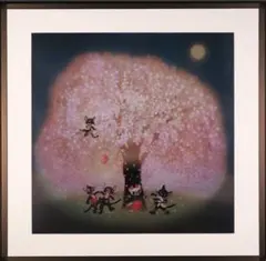 藤城清治（夜桜ＤＸ）大型 ライトアップアート サイン有り 入手困難