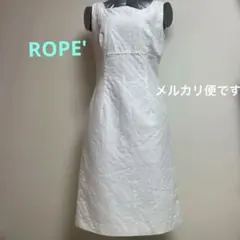 ロペ ROPE' ワンピース ノースリーブ 白 ホワイト ダイヤ柄のサムネイル