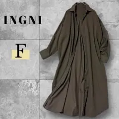 INGNI 長袖シャツ ロングワンピース F カーキ 薄手 カジュアル