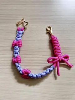 お値下げ⭐︎手作りパラコードストラップ ピンク紫