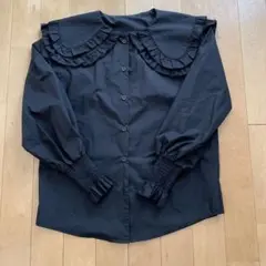 DAZY レイヤー ステートメントカラー シール ランタンスリーブ ブラウス
