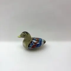 カモ 置物 ガラス