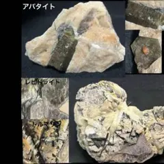 大きな原石　 アパタイト母岩付き原石、トルマリン　リシア雲母共生原石　標本　2点