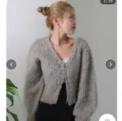 Ungrid美品❤️ダブルジップ Vネック ニットカーディガン