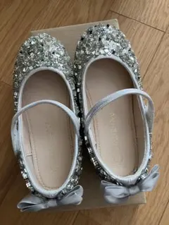 シルバー ビジュー装飾 フォーマルシューズ18cm