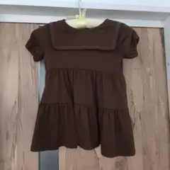 ブラウンフリルワンピース 半袖のサムネイル