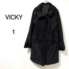 【ビッキー】VICKY ミリタリーコート モッズコート 中綿 ブラック 1
