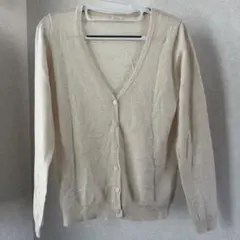 テチチ アイボリー Vネック カーディガン Mサイズ ラメ入り