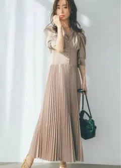 美品✨️COCODEAL パフスリーブリブコルセットシャツワンピース ２ モカ