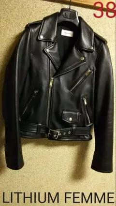 【美品】LITHIUM FEMME リチウム フェム ライダースジャケット 38 美品】LITHIUM FEMME リチウム フェム ライダースジャケット 38