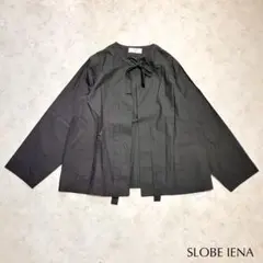訳あり 新品タグ付き SLOBE IENA＊インドコットンジャケット 黒